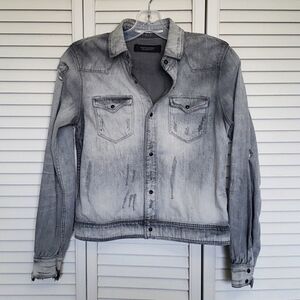 𝅺scotch & Soda Distressed Chambray Denim Jacket, Size S